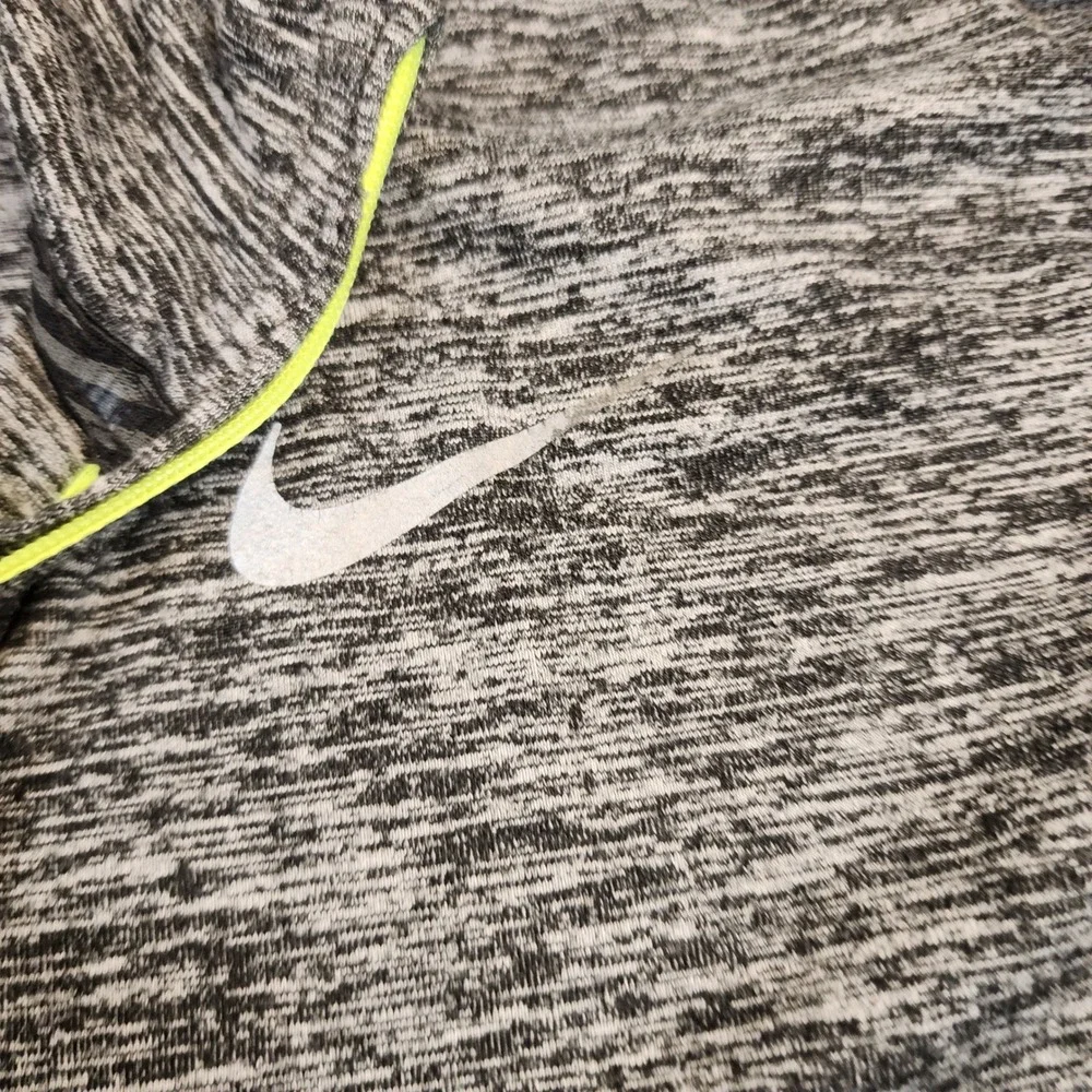 Nike Dri Fit Mens Gray Heathered Long Sleeve Quarter Zip‎ Running Athletic Shirt